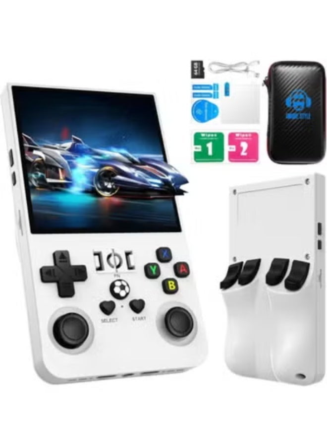 R36MAX Handheld Game Console 2025 Upgrade, 64GB Storage with 18,000+ Retro Games, 4.0-Inch IPS Screen, 4K TV Output, Linux System Portable Gaming Device – White - Image 2